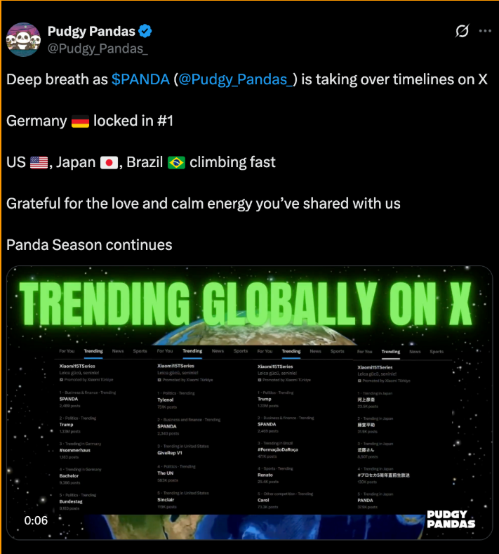 Pudgy Pandas trends on X, dominates with $3.2m presale raise - 3