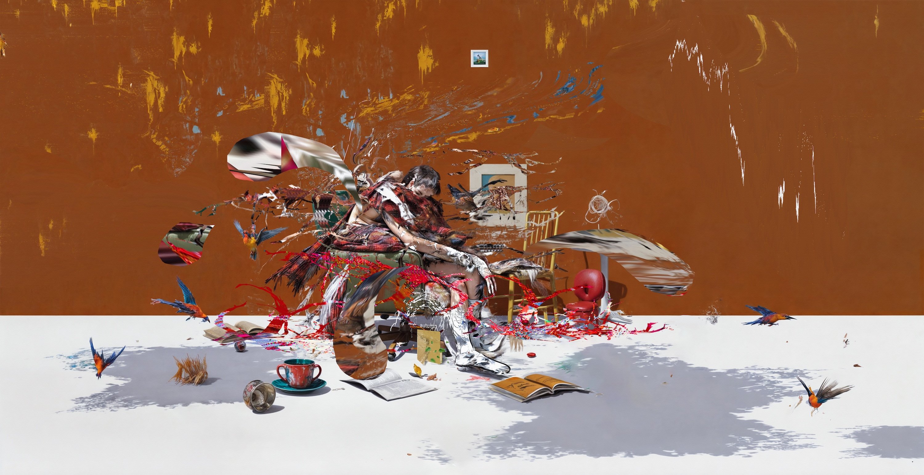 Ilya Bliznets, ‘Autumn’, 2025, AI, digital painting, and collage | Source: Art on Tezos