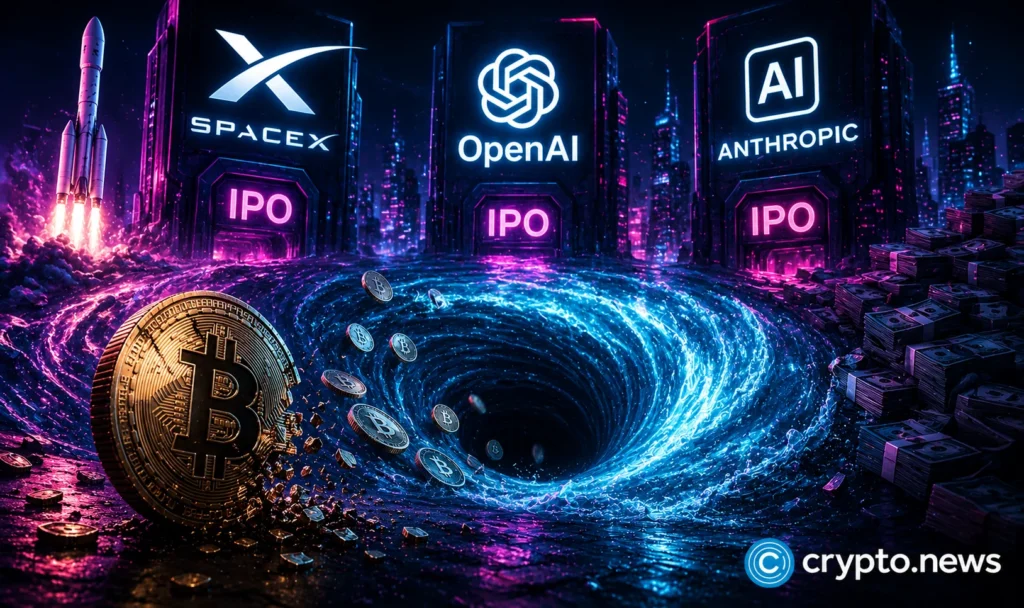 Could the SpaceX, OpenAI, and Anthropic IPO wave drain crypto’s liquidity?